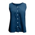 thumbnail image 5 of Linen Crop Tops for Women Sleeveless Tank Y2K New Trendy Button Down Lightweight Slim Fit Juniors Shirts, 5 of 8