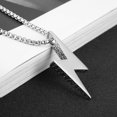 thumbnail image 4 of Men Women Locomotive Street Punk Hip Hop Retro Minimalist Geometric Lightning Bolt Pendant Necklace, 4 of 6