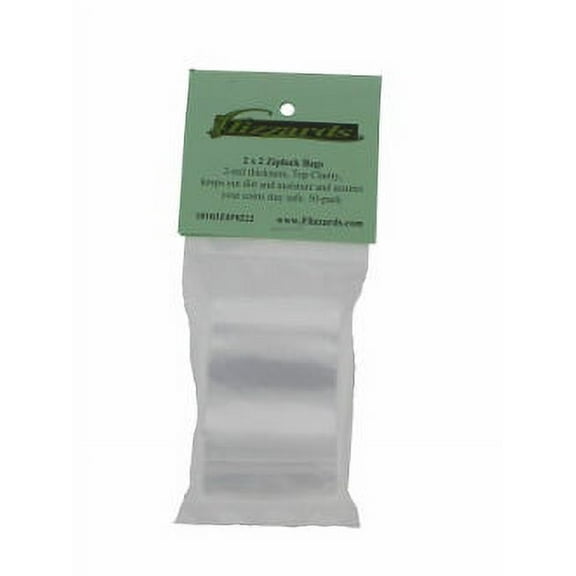 2 x 2, Ziplock Reclosable Poly Bags, Clear, 50 pack