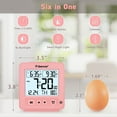 thumbnail image 5 of Geevon Smart Night Light Small Digital Alarm Clock with 2 Increasing Beep Alarm, Indoor Temperature, Battery Operated Travel Alarm Clock for Bedroom, Bedside, Desk(Pink), 5 of 9