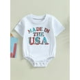thumbnail image 2 of 4th of July Baby Girls Boys Short Romper Summer Short Sleeve Round Neck Letter Casual Party Street Short Tops For Independence Day, 2 of 9