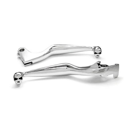 Brake Lever Grips - Krator (1987-2013) Honda VT 750 1100 Shadow 600 750 1100 Spirit Magna 750 CB750 Nighthawk VTX1300 1300 VT1100C2 ACE CBR600 F1 F2 F3 F4 F4i CBR900RR Chrome Brake and Clutch Skull Hand Grips Levers