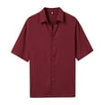 thumbnail image 3 of KaLI_store Blouses & Button-Down Shirts Men's Big and Tall Free Short Sleeve Button Down Check Shirt ,3XL, 3 of 5
