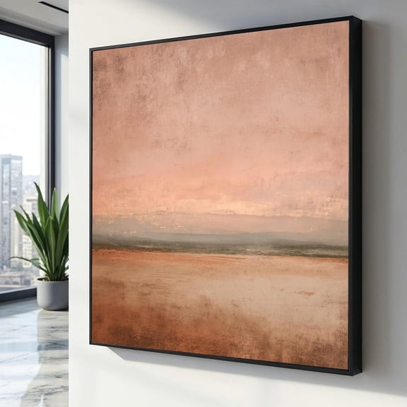 Warm Earth Tone Abstract Mark Rothko Wall Art Minimalist Modern Landscape Style Living Room Decoration