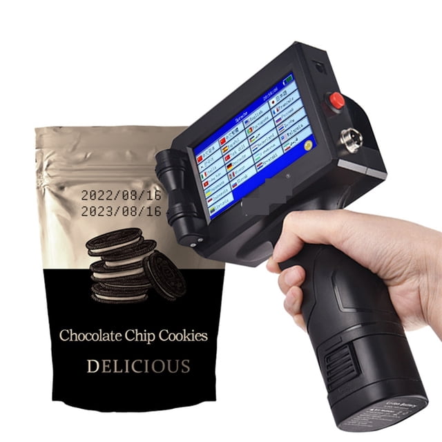 Imprimante à Jet d'Encre Portable à Main Date de Production Machine de Codage d'Étiquettes de Code-Barres Numéro de Lot QR Séchage Rapide Permanent, Impression Multi-Format