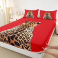 thumbnail image 3 of Manfei Animal Cheetah Full Size Sheets 4-Piece for Teens Adults,Woodland Animal Breathable Bed Sheets,Exotic Style Lightweight Sheet Sets,Lightweight Room Decor, 3 of 7