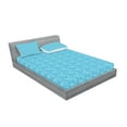 thumbnail image 2 of Ambesonne Ethnic Fitted Sheet & Pillow Sham Set, Bicolor Geometric Shapes, Full, Blue and White, 2 of 2