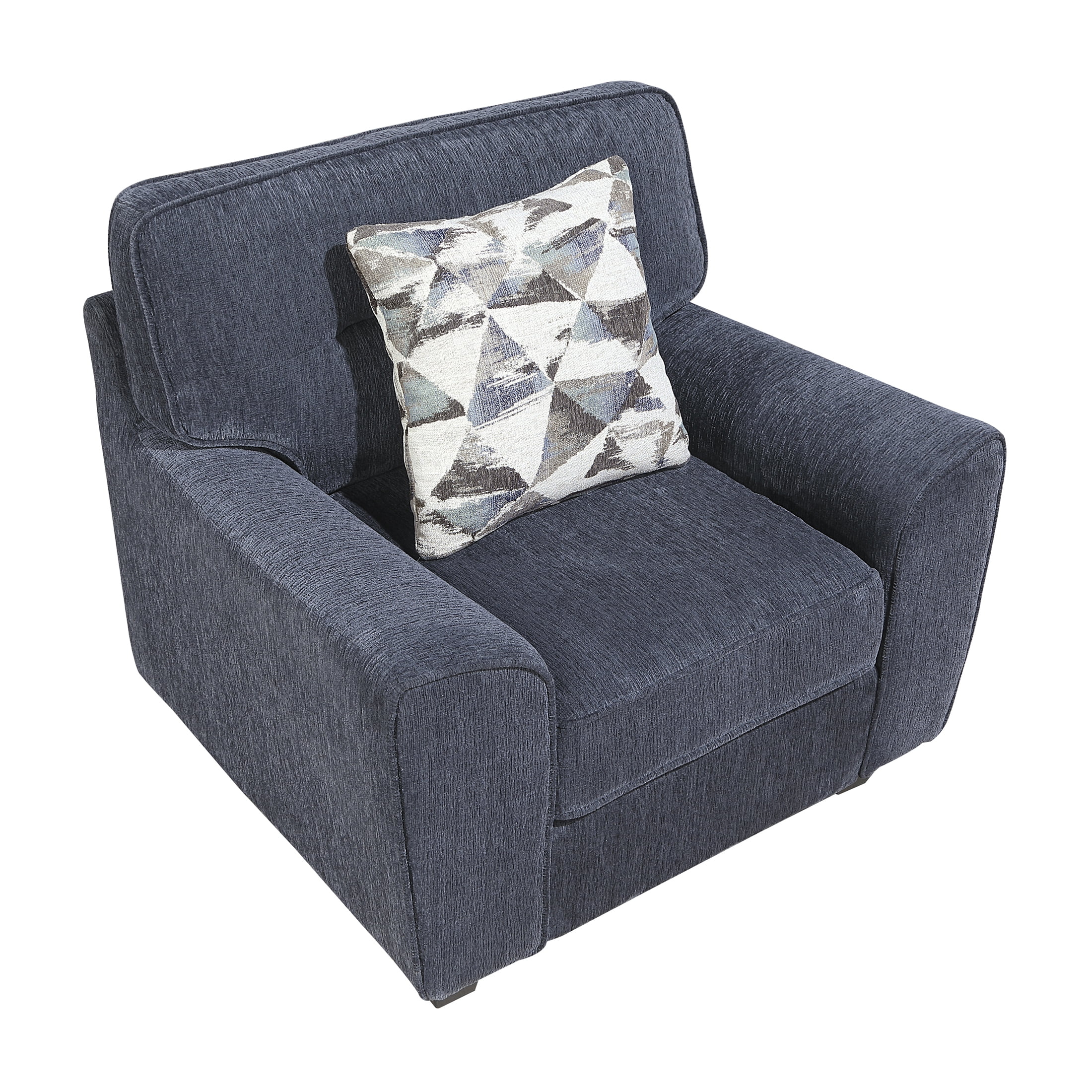 OakvillePark Vintora Chenille Armchair with Pillow, Blue