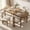 Walnut, variant on 5 Piece Modern Dining Table Set, 73" Solid Wood Oval Dining Table with 4 Polyester Chairs, Dining Set with Fluted Apron for Kitchen & Dining Room