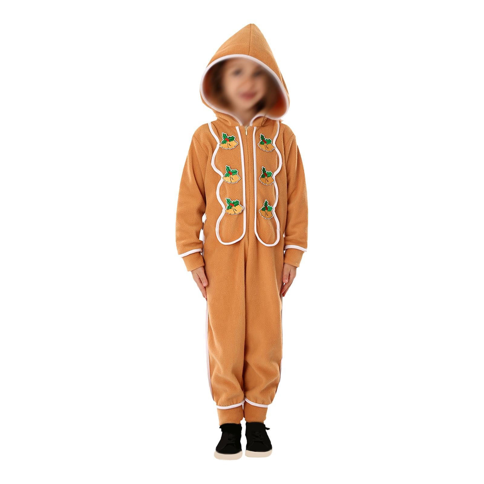 Adulto Navidad Cosplay traje de pan de jengibre de manga larga con cremallera mono con capucha para hombr mujer fita juego de rol 251014 Adulto Navidad Cosplay traje de pan de jengibre de manga larga con cremallera mono con capucha para hombr mujer fita juego de rol 251014