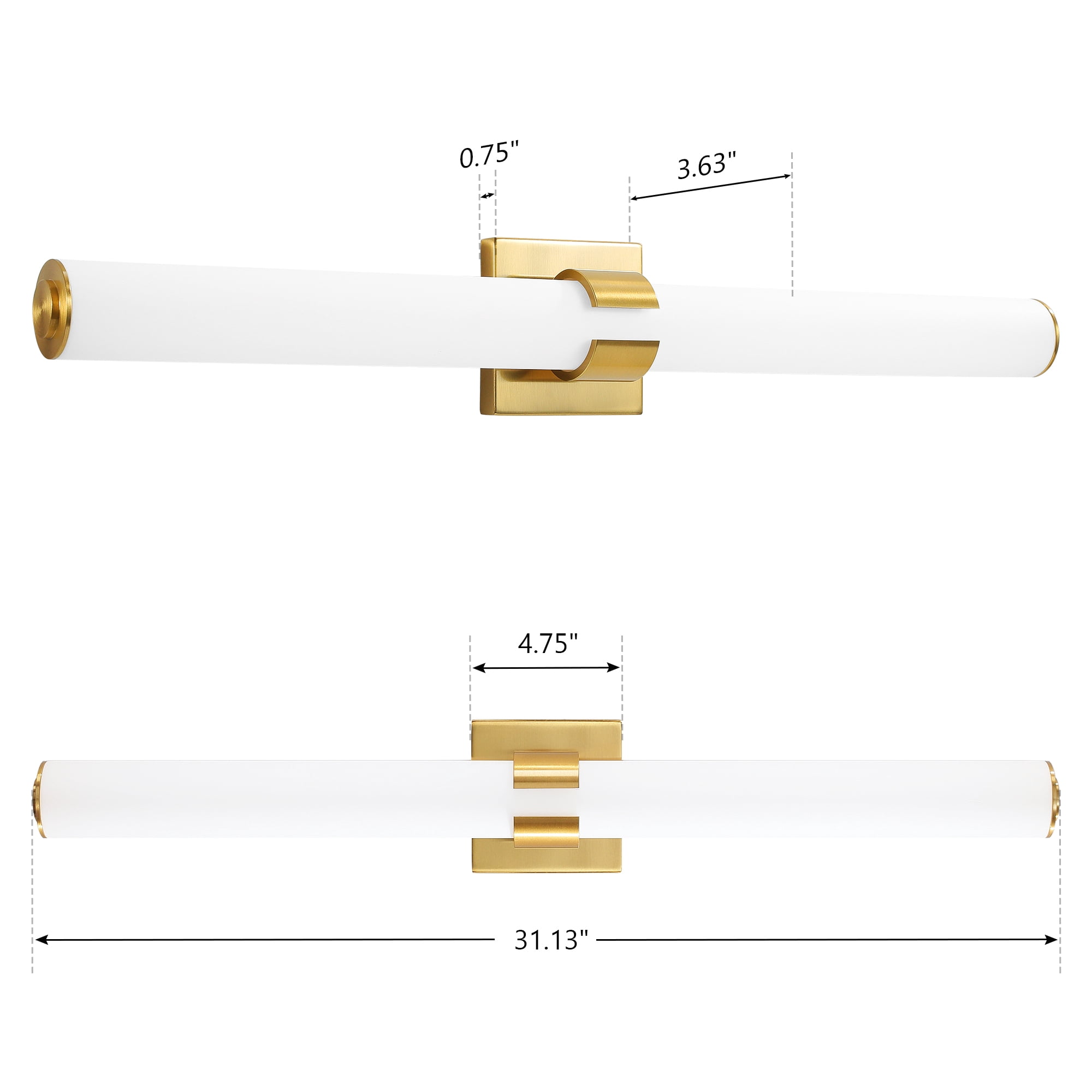KAISITE Modern 1-Light Dimmable LED Bathroom Vanity Light, Waterproof Lamps for Bathroom, Acrylic Lampshade