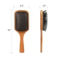 thumbnail image 4 of RED Premium Evergreen 100% Wooden Paddle Brush, Detangling Hair Brush, Long Bristles Beech-Wood Brush for Thick Curly Thin Long Short Wet Dry Hair, Long Lasting Shine (Square Paddle), 4 of 6