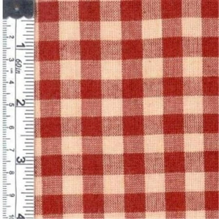 Textile Creations 141 Rustic Woven Fabric, 0.37 Check Red, 15 yd.