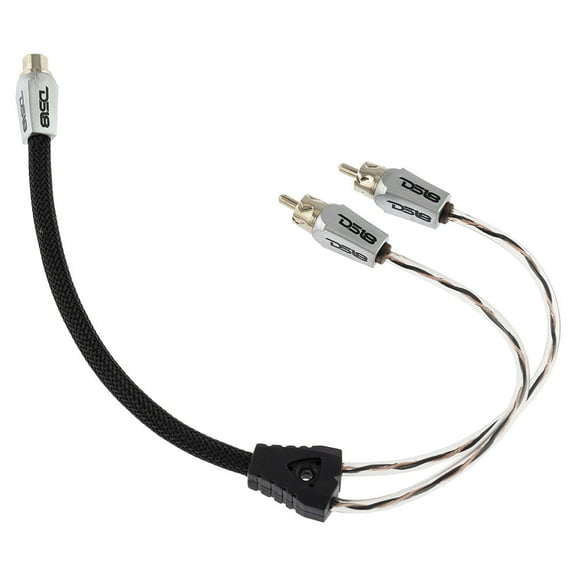 DS18 RCA Audio Y Adapter 1 Female 2 Male Jack Splitter Black HQRCA1F2M