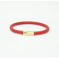 thumbnail image 2 of Genuine Braided Leather Bracelet With Stainless Steel Magnetic Clasp, Red, 2 of 4
