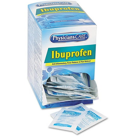 PhysiciansCare Ibuprofen Tablets, 200mg per tablet, 125 individual packets (Pack of 2)