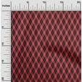 thumbnail image 1 of oneOone Cotton Silk Red Fabric Argyle Check Quilting Supplies Print Sewing Fabric By The Yard 42 Inches Wide, 1 of 4