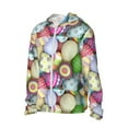 thumbnail image 2 of Kll Colorful Easter Eggs Print Men'S Women’s Upf 50+ Sun Protection Outdoor Hoodie Jacket Long Sleeve Fishing Hiking Performance Shirt- Small, 2 of 8
