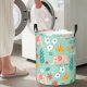 thumbnail image 5 of Fotbe Elephant and Flowers Cesto de Ropa con Asas, Cesto Impermeable de Gran Capacidad, Bolsa de Lavado para Dormitorio, Cesto de Ropa con Ruedas y Asas-Small, 5 of 6