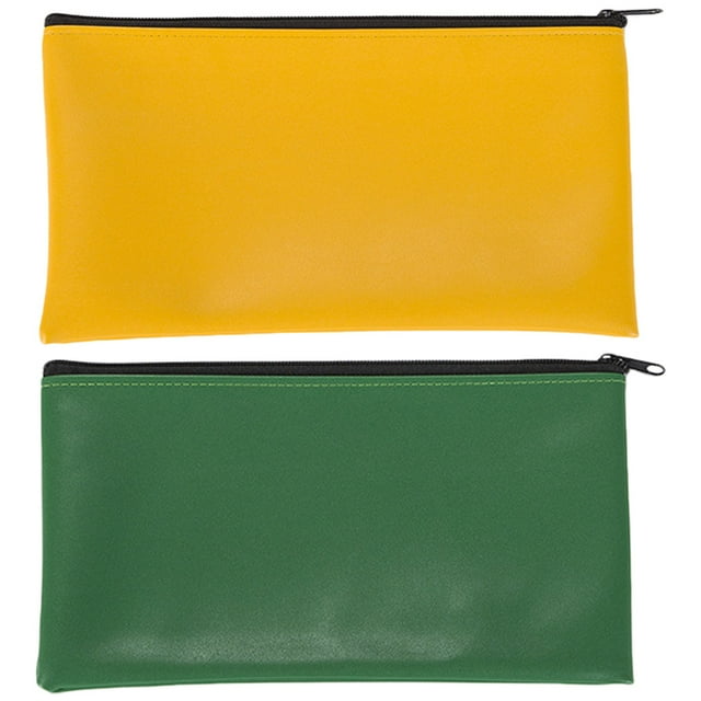 2 Pcs Sac à Argent en Cuir Sacs à Documents Portables Pochettes à Fermeture Éclair Sacs de Rangement pour Hommes