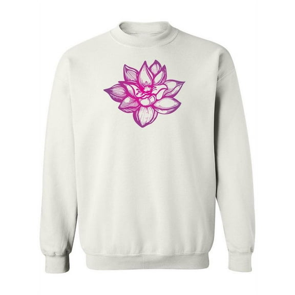 Lotus Pink Sketch  Sweatshirt Women -Image by Shutterstock, Female 4X-Large