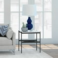 thumbnail image 3 of Evelyn&Zoe Braxton 21.25" Wide Rectangular Side Table with Faux Marble Top, Blackened Bronze, 3 of 10