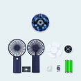 thumbnail image 4 of Ventilador portátil de mano MACHAO con batería recargable de 4400 mAh 3 velocidades Color azul tesoro, 4 of 5
