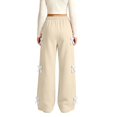 thumbnail image 6 of Girls Sweatpants with Lace Bow Casual Cute Baggy Elastic Waist Kids Wide Leg Pants Beige 14, 6 of 7