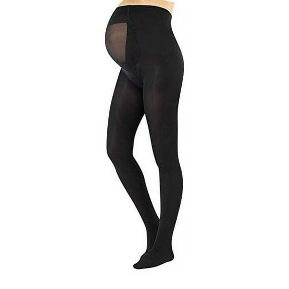 Calzitaly - Opaque Maternity Pantyhose - Pregnancy Tights for Women - 100 DEN Italian Hosiery (XL, Black)