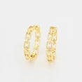 thumbnail image 3 of Modernos Aretes Arracadas Mediana Eslabones Dama Oro 18K Lam dorado Unitalla, 3 of 7