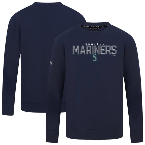 Men's Levelwear Navy Seattle Mariners Mandate Carve Tri-Blend Sweatshirt