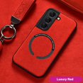 thumbnail image 1 of Funda magnética de cuero de gamuza para Samsung, funda de carga inalámbrica Magsafe, S23, S22, S21, FE, S20, S10 Plus, Ultra Note 20, 10 Pro, A52, A72, A32 Fivean unisex, 1 of 2