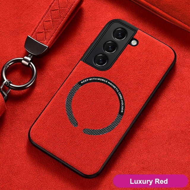 Funda magnética de cuero de gamuza para Samsung, funda de carga inalámbrica Magsafe, S23, S22, S21, FE, S20, S10 Plus, Ultra Note 20, 10 Pro, A52, A72, A32 Fivean unisex