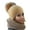 Khaki, variant on Hats Christmas Women's Winter Autumn Faux Plush Bobble Gradient Knitted Winter Hats For Women