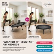 JumpSport 570 PRO Indoor Durable Lightweight 44in Fitness Trampoline, Black