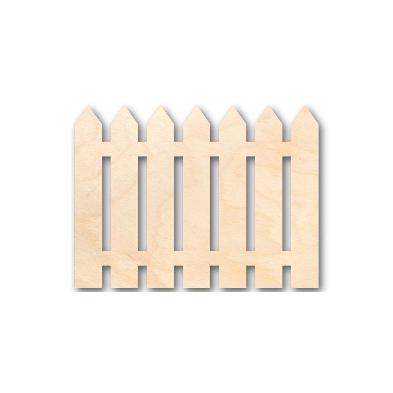 Unfinished Wooden Picket Fence Shape Craft up to 24" DIY 6" / 1/8