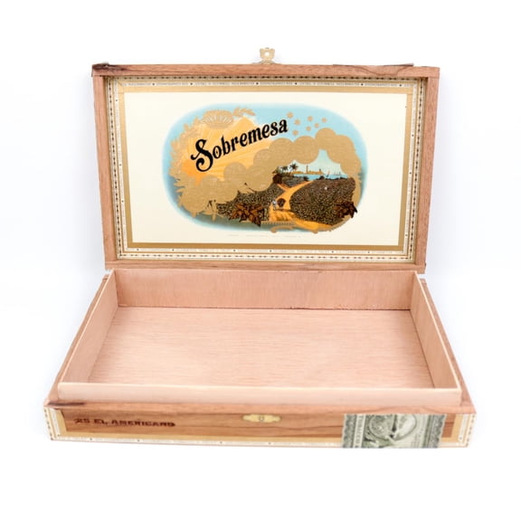 Sobremesa El Americano Empty Wood Cigar Box 11.5" x 7" x 2