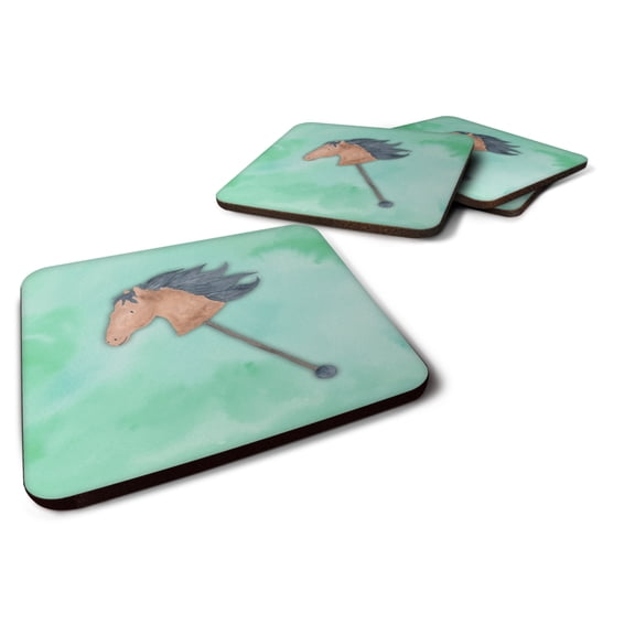 Stick Horse Watercolor Foam Coaster Set of 4