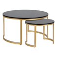 thumbnail image 1 of Henn&Hart Canada Table Basse Moderne en Métal et MDF en Laiton/grain Noir, 1 of 9