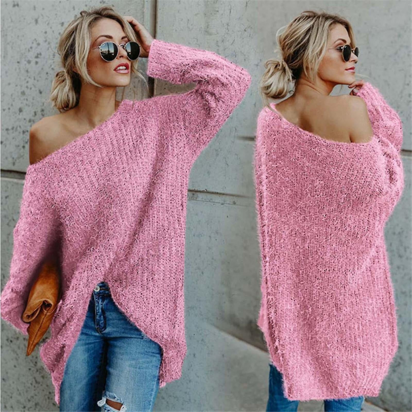 Womens Off Shoulder Sweater Baggy 