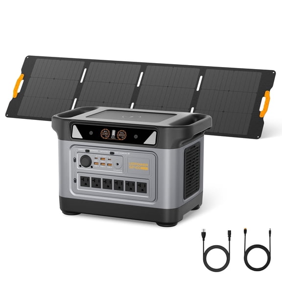 UDPOWER S2400 Solar Generator with 210W Solar Panel, 2083Wh LiFePO4 Battery, 2400W (3000W Peak) Portable Power Station with UPS Backup for Home Backup, Power Outages, RVs, Camping