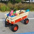thumbnail image 6 of Huisuilinss Kids Wagon,Garden Wagon Cart,Cargo Wagon,176 LBS Steel Wagon With Wood Railing,Foldable Handle,For Garden Farm Orchard Warehouse,Kids/Pets Halloween Christmas Gift, 6 of 9