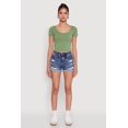thumbnail image 3 of Womens Ambiance Classic Fit Scoop Neck Short Sleeve Cropped Tee, 3 of 5