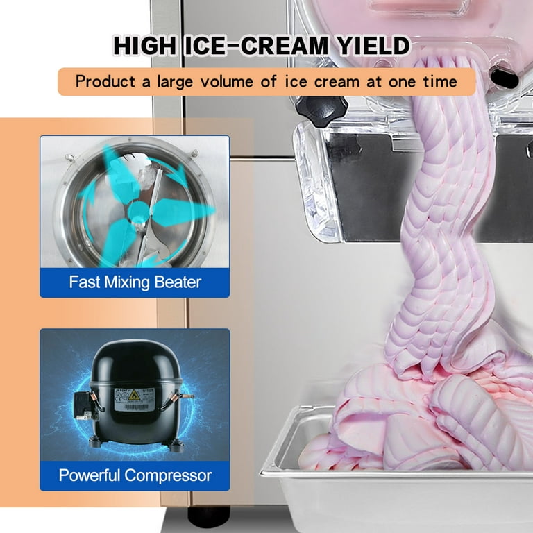 Kolice Commercial Mini Desktop Hard Ice Cream Machine, Countertop