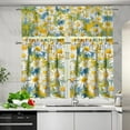 thumbnail image 4 of Daisy 3 Piece Kitchen Curtains and Valances Set Farmhouse Style Tier Window Curtains Rod Pocket Short Window Curtains Panels 24 Inch Length Sets European Window Treatment Set, 4 of 5