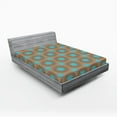 thumbnail image 2 of Ambesonne Geometrical Fitted Sheet, Flowers in the Rounds, Queen Size, Warm Taupe Sea Blue, 2 of 5