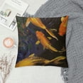 thumbnail image 2 of Qinduosi Beautiful Fish Decorative Pillow Covers Two Gold Carps are Symbol of Lucky Inch Pillow Covers Linen Cushion Cover for Couch Sofa Living Room White, 2 of 5
