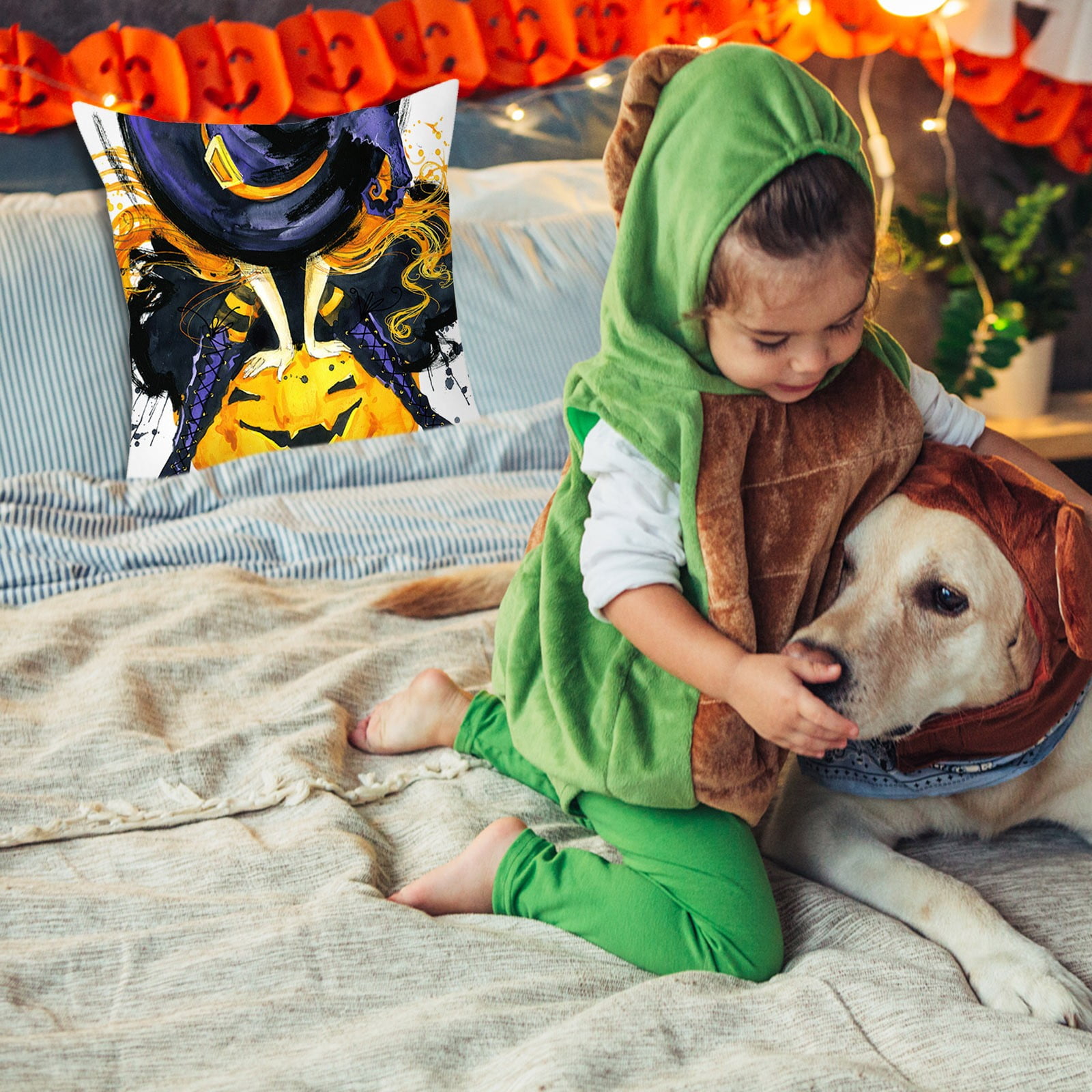 " decoration Happy Pumpkin Peach Skin Pillowcase, Easily Match Your