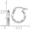 thumbnail image 5 of 14K White Gold Wg Twist Polished Hoop Earring (10 X 12) Made In Indonesia te563, 5 of 6