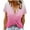 Pink, variant on ZQUUVOU Womens Short Sleeve Shirt Print Color Button V Neck T-Shirt Blouses Black